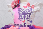 Load image into Gallery viewer, Butterfly tutu set- Butterfly outfit- Butterfly dress-Butterfly birthday
