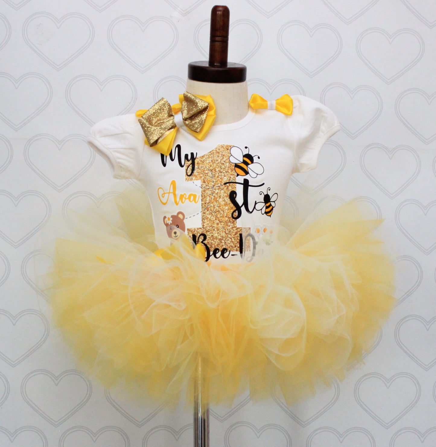 My First Bee-Day tutu- Bee Tutu Set- bee outfit-bee birthday