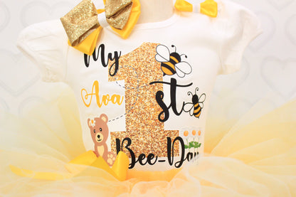 My First Bee-Day tutu- Bee Tutu Set- bee outfit-bee birthday