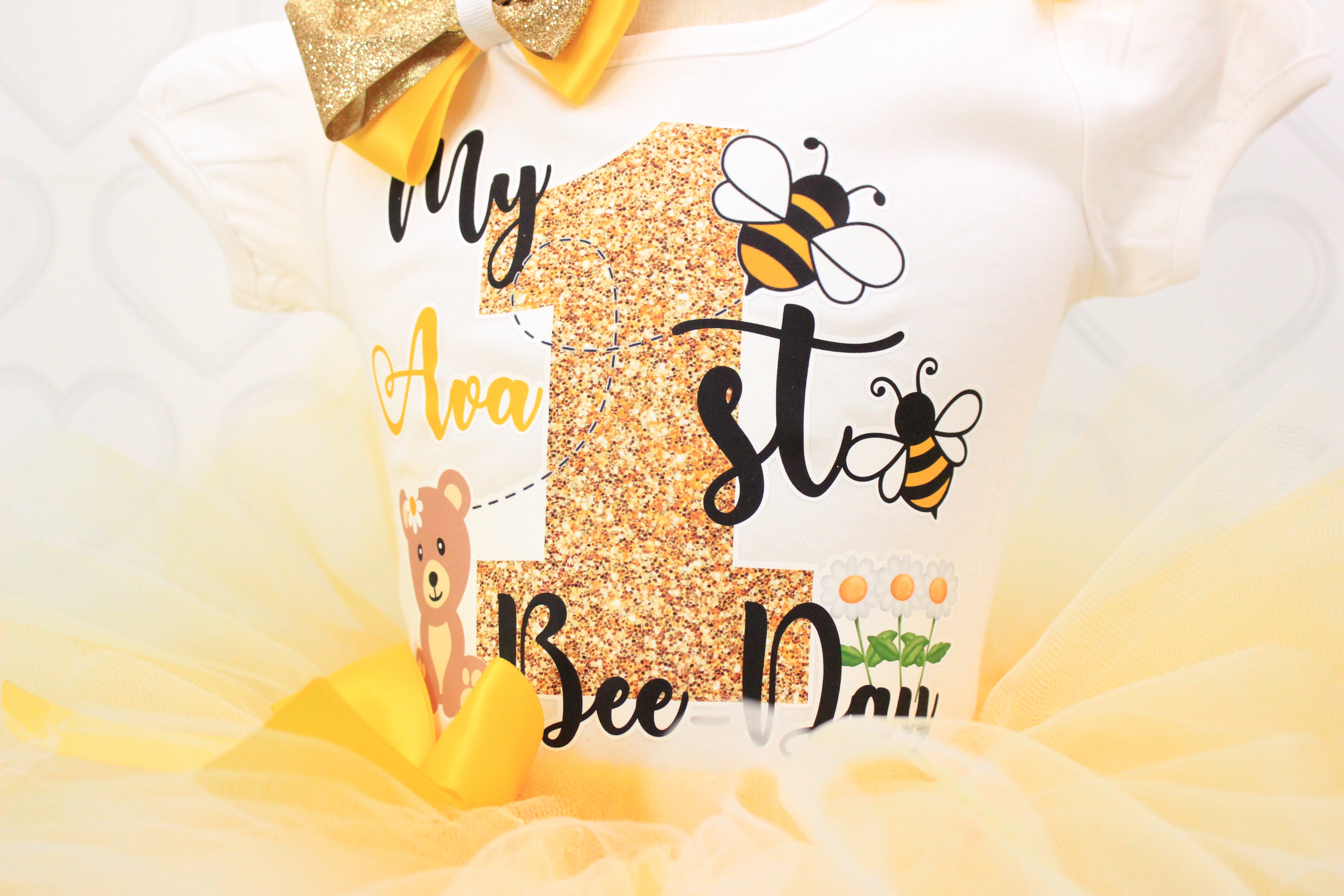 My First Bee-Day tutu- Bee Tutu Set- bee outfit-bee birthday