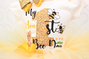 My First Bee-Day tutu- Bee Tutu Set- bee outfit-bee birthday