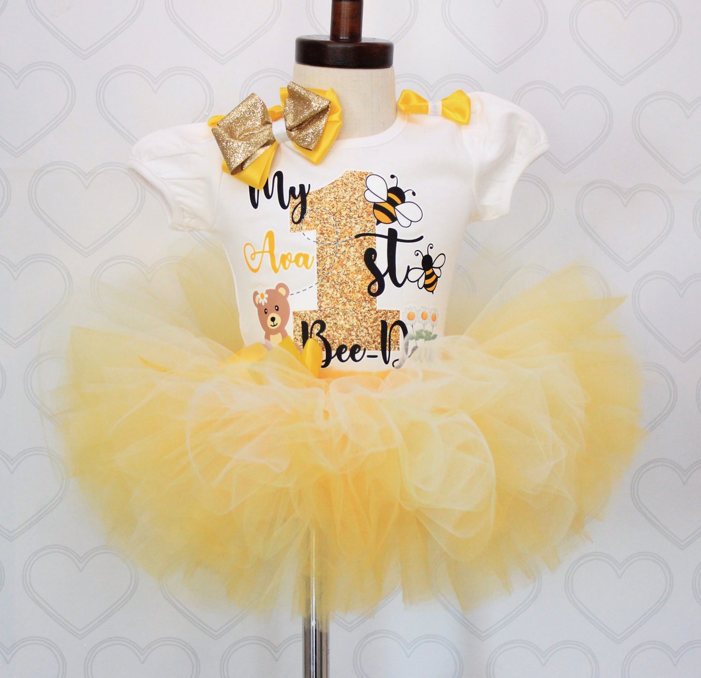 My First Bee-Day tutu- Bee Tutu Set- bee outfit-bee birthday