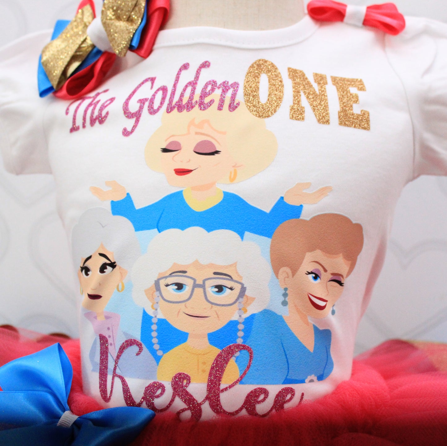 Golden girls tutu set- Golden girls tutu set- Golden girls outfit-Golden girls ribbon trim set- The golden one birthday