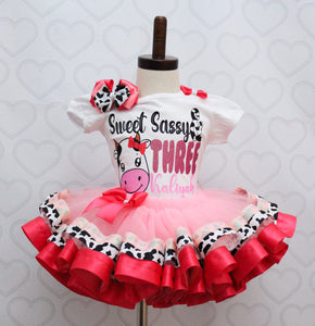Cow tutu set-Cow outfit-Cow birthday outfit- cow birthday-Holy cow I'm one outfit
