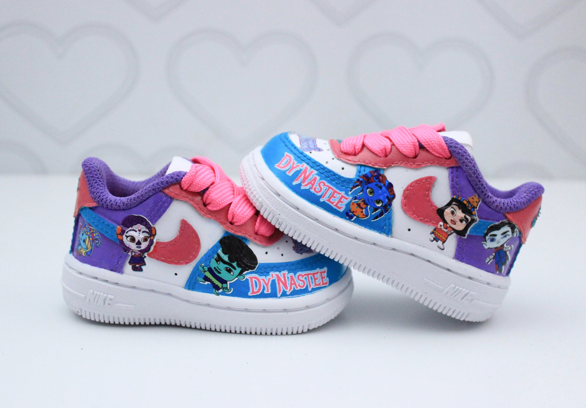 super monsters and girls Super Monsters shoes-Super Monsters air force 1's -Girls af1's Shoes-C – Pink Toes & Hair Bows