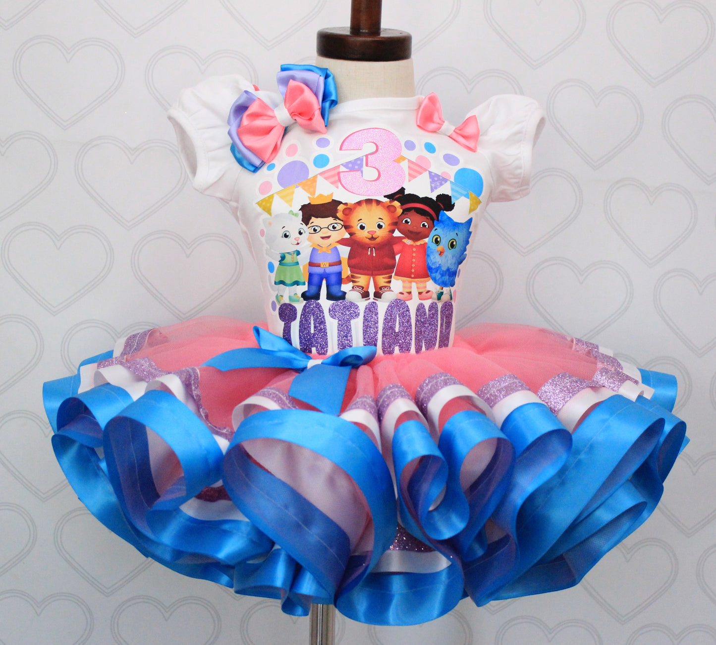 Daniel tiger tutu set-Daniel tiger outfit-Daniel tiger dress-Daniel tiger birthday outfit