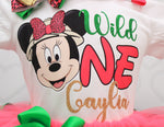 Load image into Gallery viewer, Mouse safari Tutu set- mouse safari  outfit- mouse safari birthday outfit-Minnie Safari
