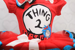Load image into Gallery viewer, Cat in the hat tutu set- Cat in the hat outfit-Cat in the hat dress-Cat in the hat birthday-Thing 1 thing 2 tutu set
