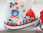 Load image into Gallery viewer, Cat in the hat shoes-Cat in the hat bling Converse-Girls Cat in the hat Shoes-thing 1 Converse
