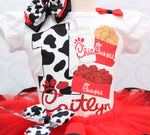 Load image into Gallery viewer, Chick-fil-A tutu set-Chick-fil-A outfit-Chick-fil-A dress-Chick-fil-A birthday-Chickfila-chick fila
