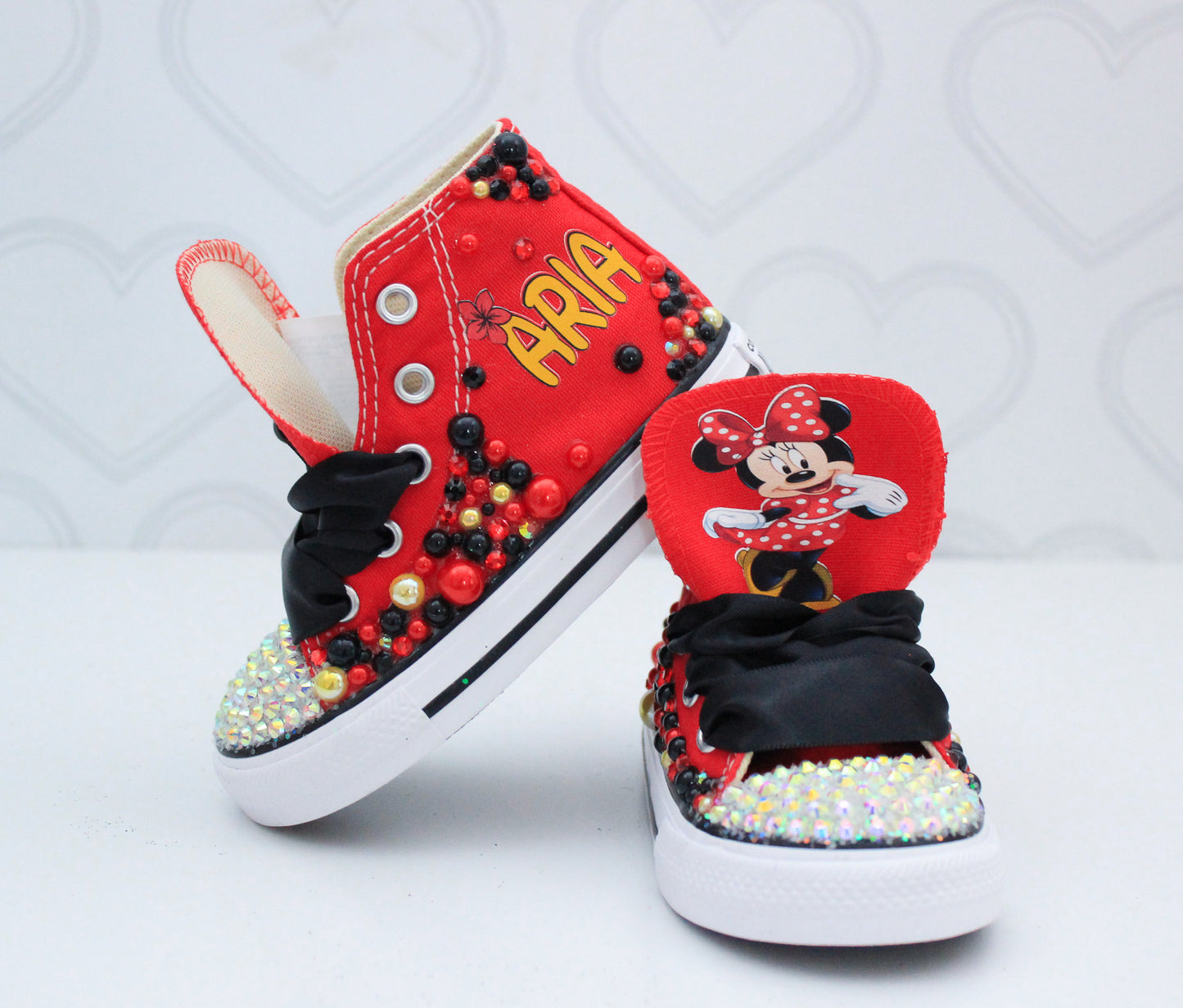 Minnie Mouse shoes- Minnie bling Converse-Girls Minnie Shoes