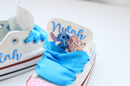 Lilo and stitch shoes- Lilo and stitch Converse-Girls Lilo and stitch in wonderland Shoes-Lilo and angel shoes