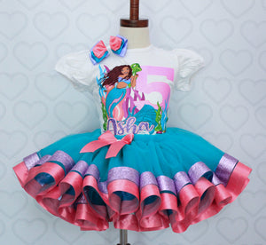 The little Mermaid Tutu set-The little Mermaid outfit-The little Mermaid dress- Live action little mermaid outfit