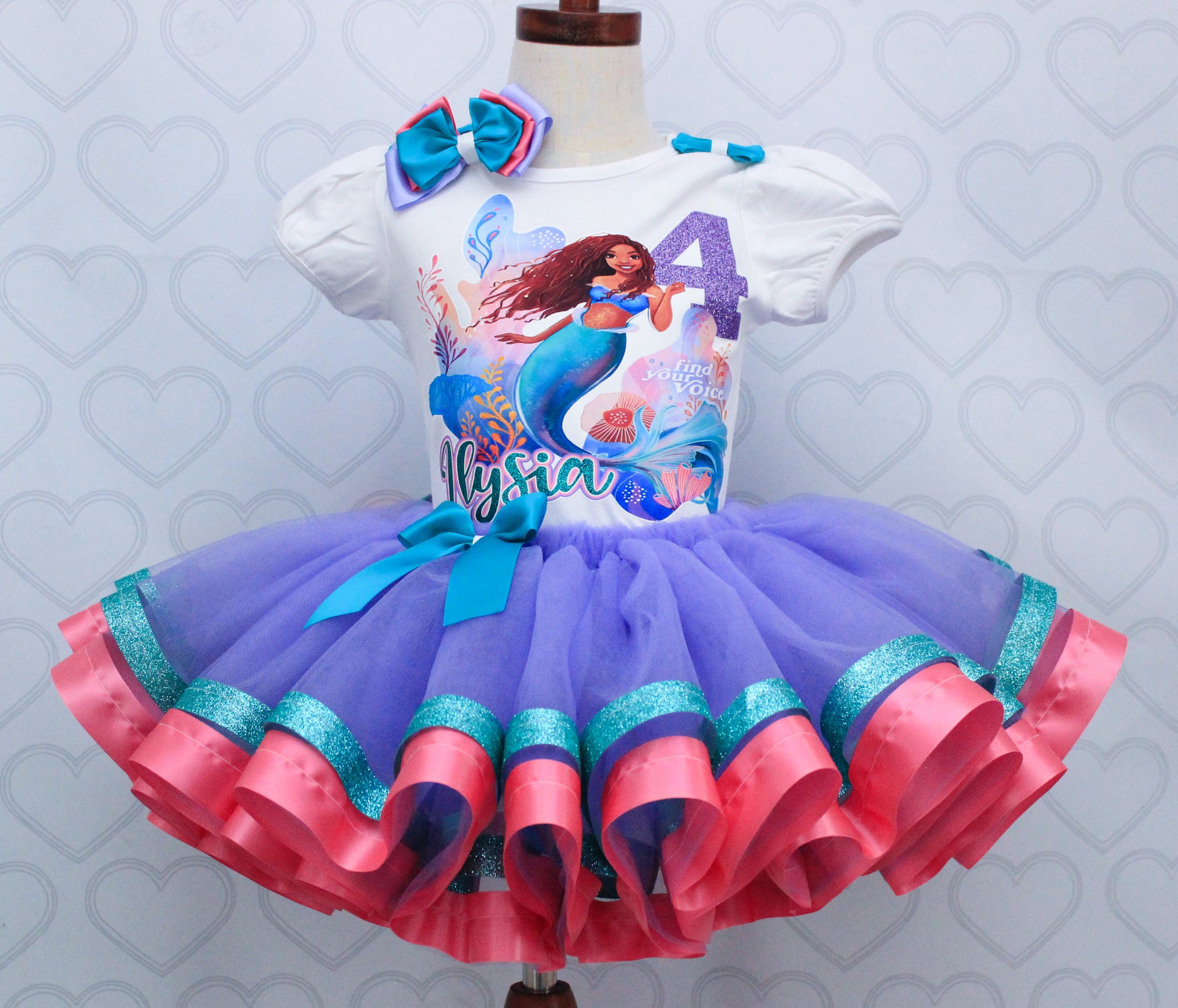 The little Mermaid Tutu set-The little Mermaid outfit-The little Merma –  Pink Toes & Hair Bows
