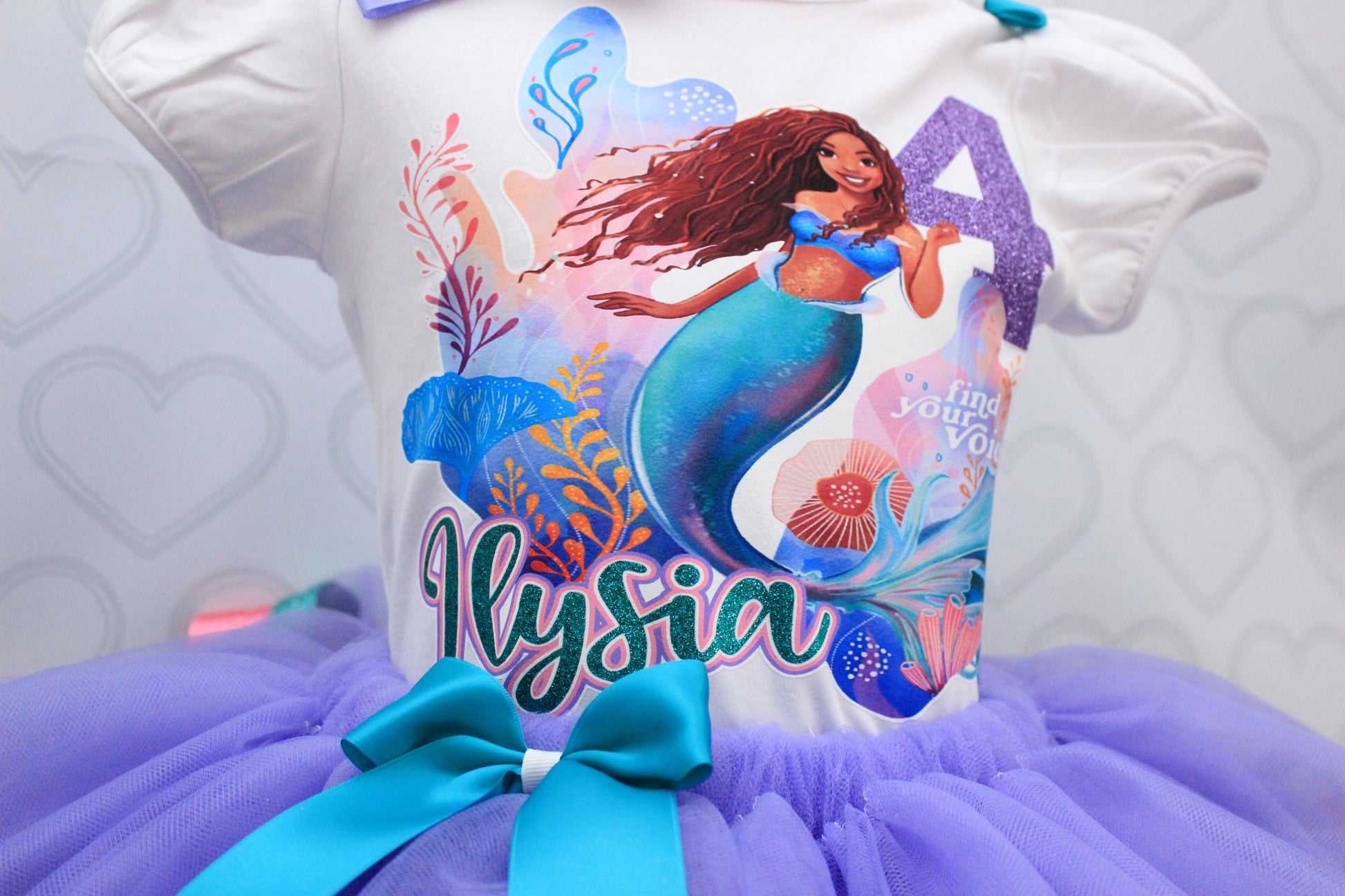 the little mermaid tutu dress Disney, Girls Tutu Dress, Ariel Youth Size XS-M, Sparkly Glitter Tutu