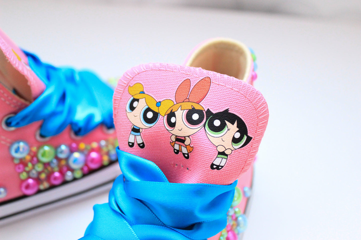 Powerpuff girls shoes- Powerpuff girls bling Converse-Girls Powerpuff girls Shoes- Powerpuff girls Converse