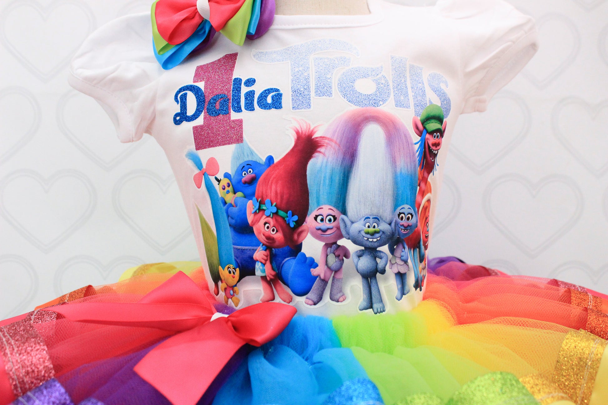 trolls birthday dresses TROLLS 3rd Birthday Dress --With NAME-- party Tutu outfit