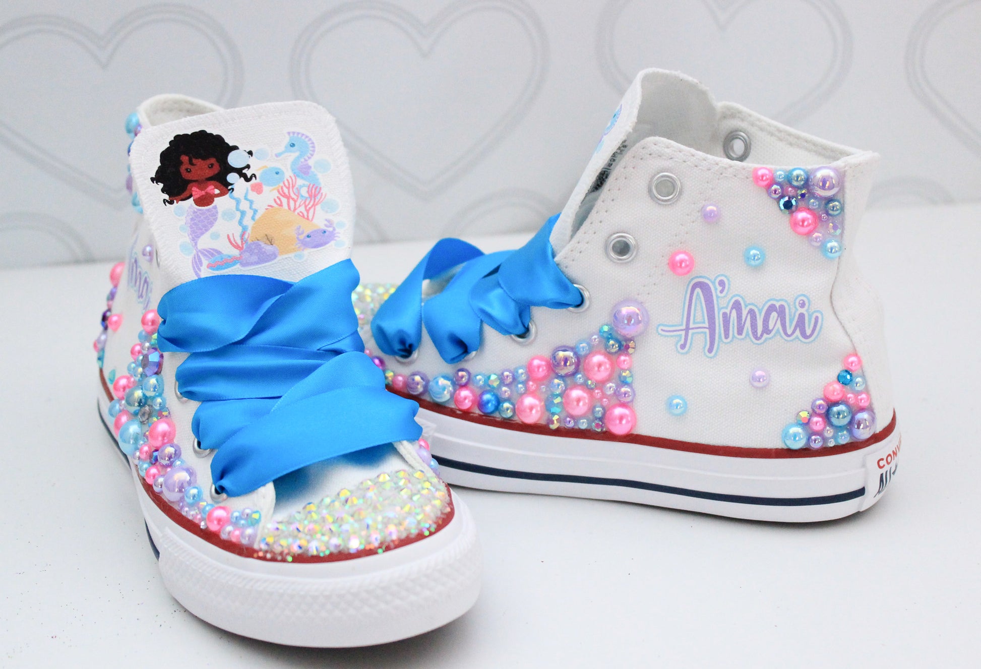 High Top Little Mermaid Converse Shoes Brown Ariel Little Mermaid