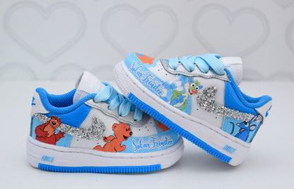 Bear in the Big Blue House shoes-Bear in the Big Blue House air force 1's -Girls af1's Shoes-Custom air force 1's- Toddler air force 1's