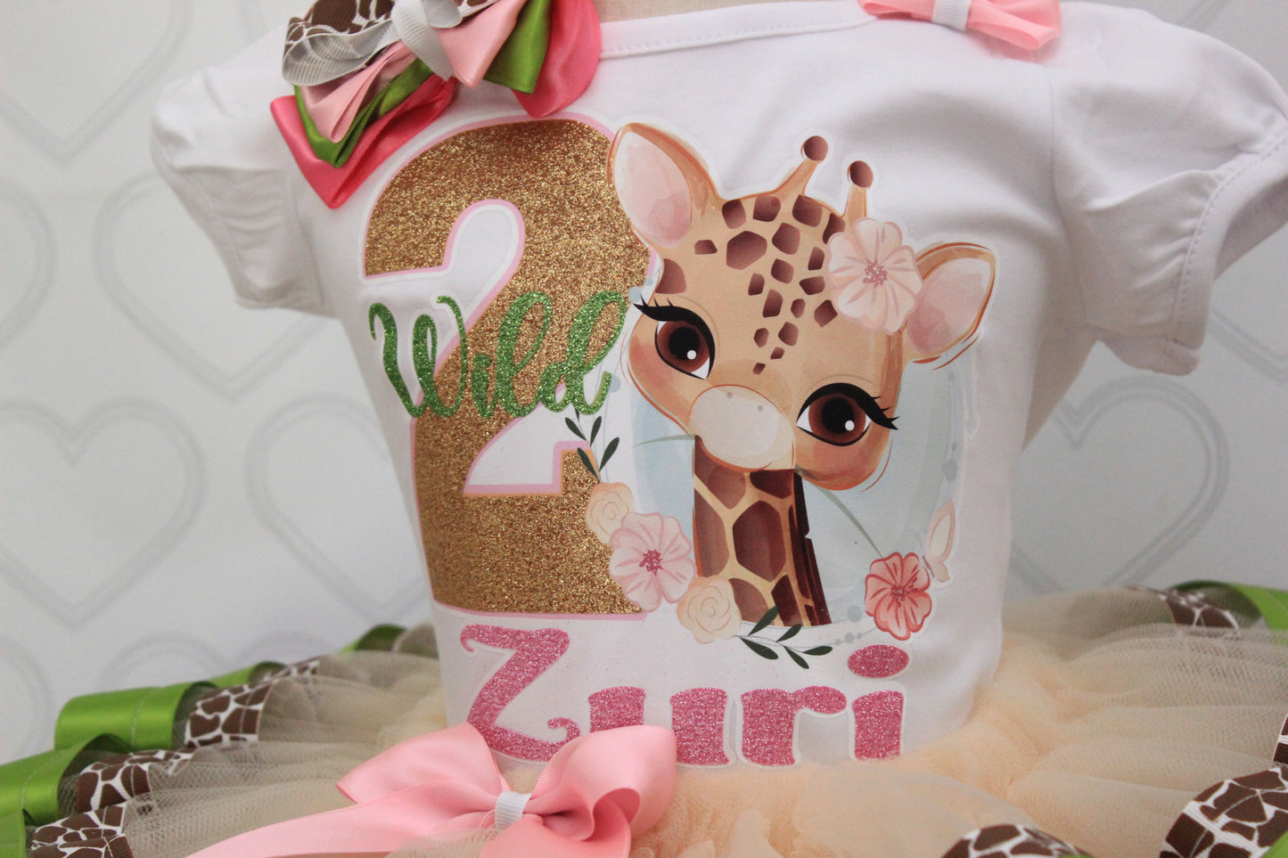 Giraffe tutu set- Giraffe outfit-Giraffe dress-Safari birthday-Safari tutu set- 2 wild- wild one outfit