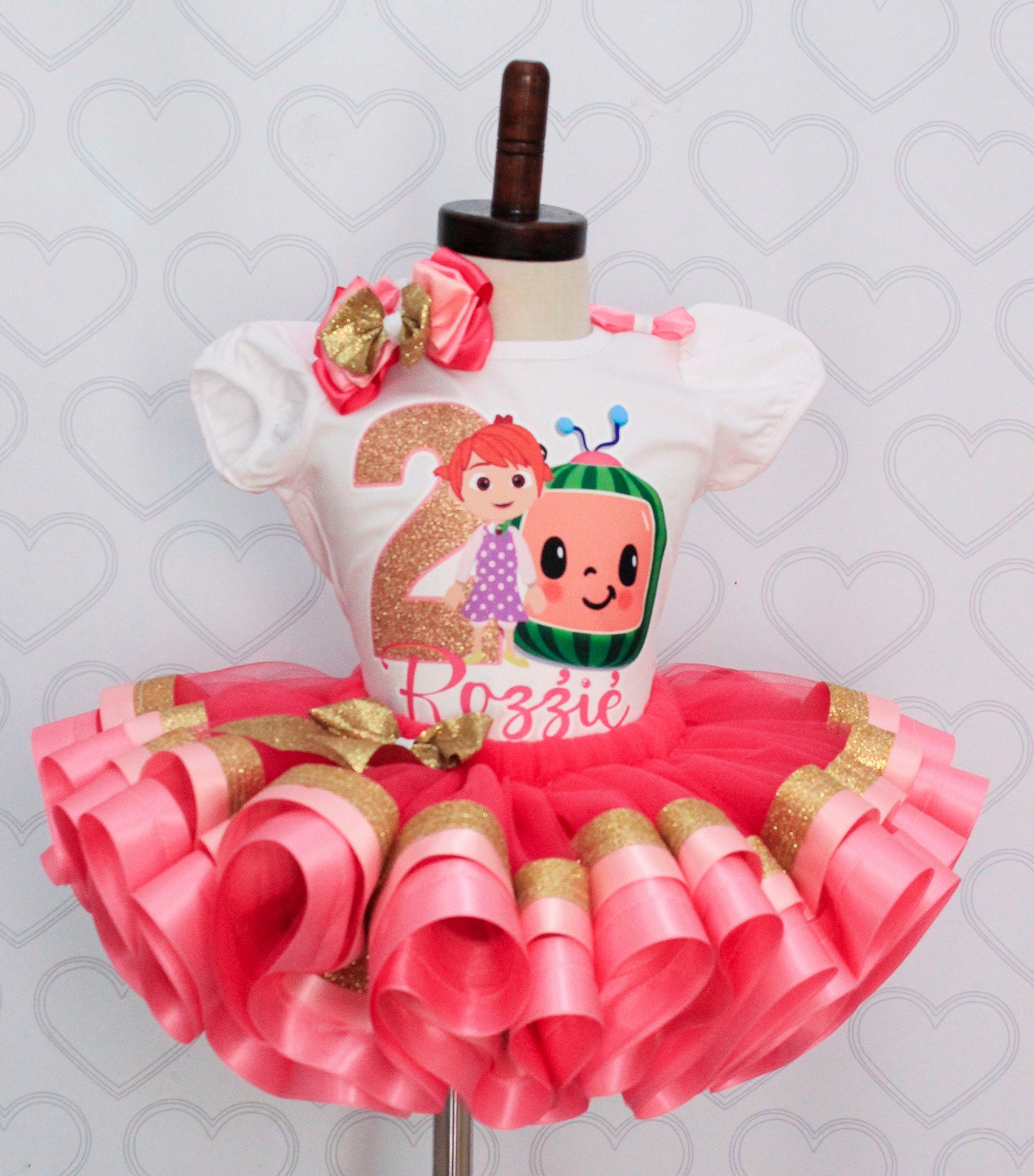 Cocomelon tutu set-Cocomelon outfit-Cocomelon dress