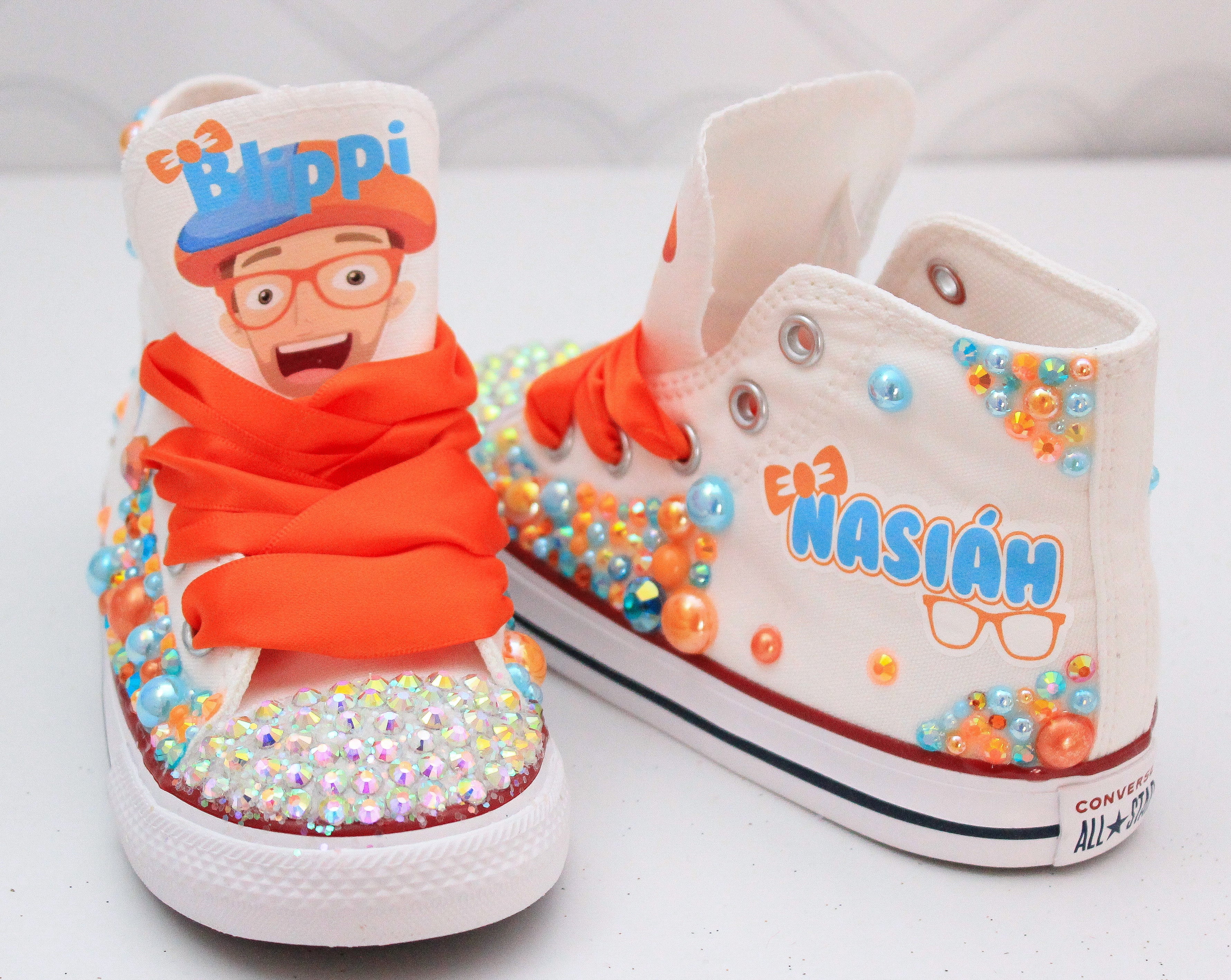 Blippi Inspired Custom Converse, Baby, buying Toddler, Youth Shoes, Personalized Blippi Inspired Converse