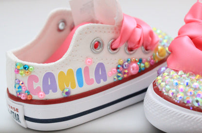 Care Bear shoes-Care Bear bling Converse-Girls Care Bear Shoes