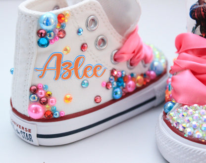 Moana shoes- Moana bling Converse-Girls Moana Shoes-Moana Converse