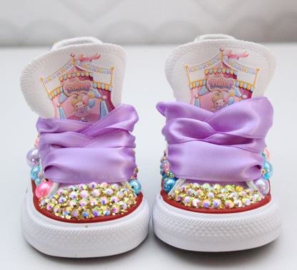 Circus shoes- Circus  bling Converse-Girls Circus  Shoes- Carnival Converse-Circus Converse-Carousel shoes