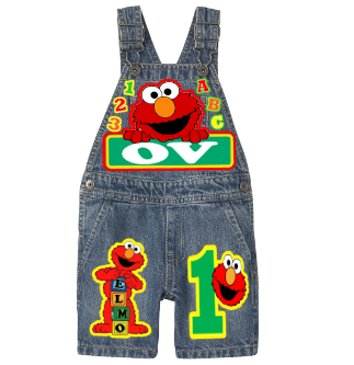Elmo Overalls-Elmo Birthday Overalls-Elmo Birthday outfit
