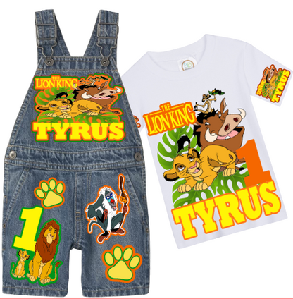 The Lion King Overalls- The Lion King Birthday Overalls- The Lion King Birthday outfit