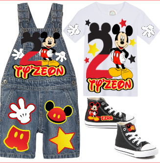 Mickey Mouse Overalls-Mickey Mouse Birthday Overalls-Mickey mouse Birthday outfit
