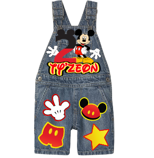 Mickey Mouse Overalls-Mickey Mouse Birthday Overalls-Mickey mouse Birthday outfit