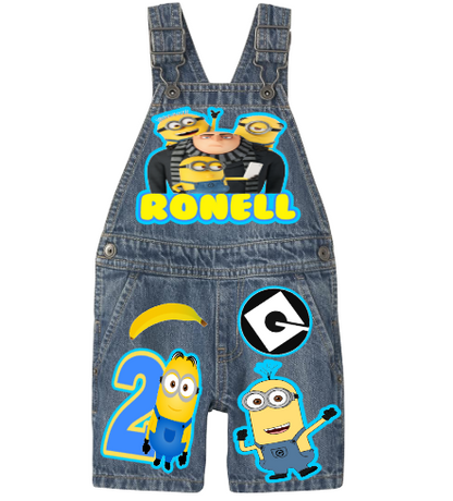 Minion Overalls- Minion Birthday Overalls- Minion Birthday outfit-Despicable me outfit