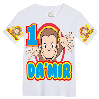 Curious George Overalls- Curious George Birthday Overalls- Curious George Birthday outfit
