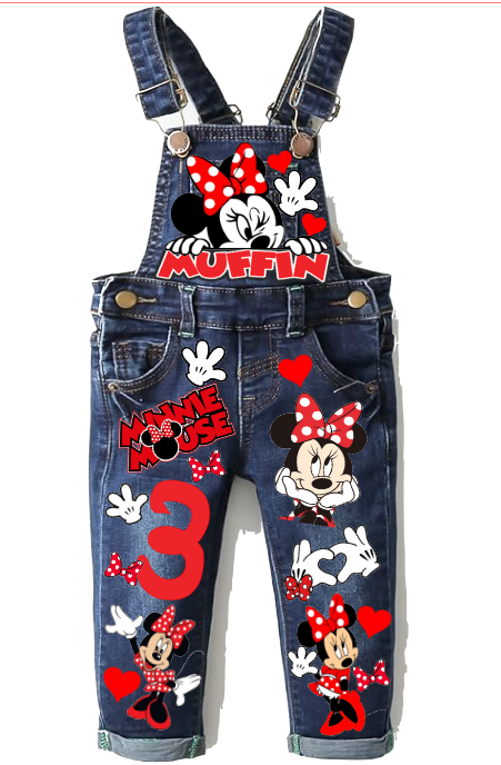 Minnie Mouse overalls-Minnie Mouse outfit- Minnie Mouse birthday shirt- Minnie Mouse birthday outfit