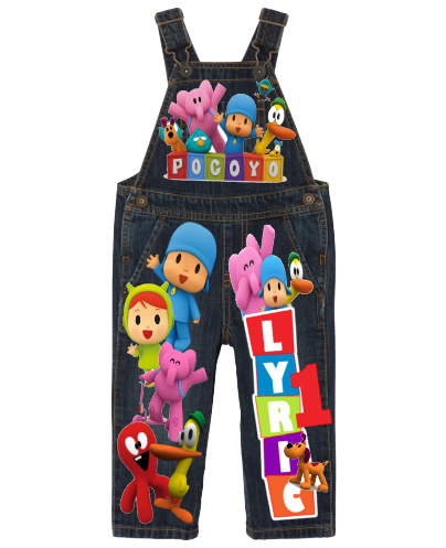 Pocoyo overalls-Pocoyo outfit- Pocoyo birthday shirt