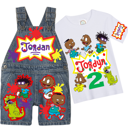 Rugrats Overalls-Rugrats Birthday Overalls-Rugrats Birthday outfit