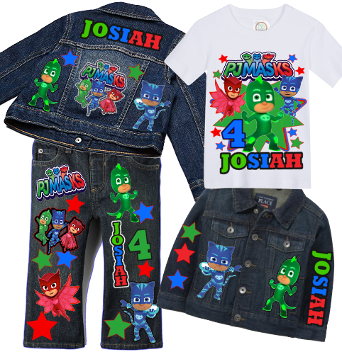 Pj mask Denim Set-Boys Pj mask denim set-Pj mask Birthday outfit-Pj ma –  Pink Toes & Hair Bows
