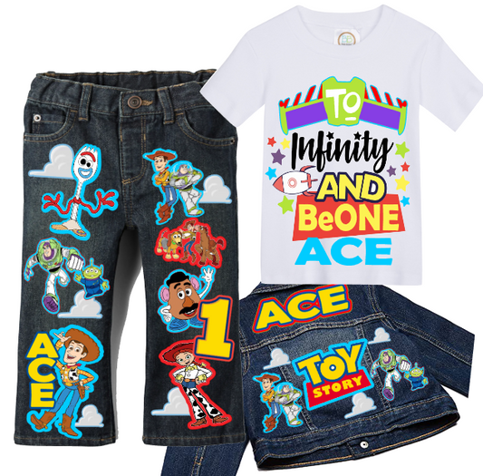 Toy story boys outfit - Toy story Denim Set-Boys Toy story boys denim set- toy story Birthday outfit