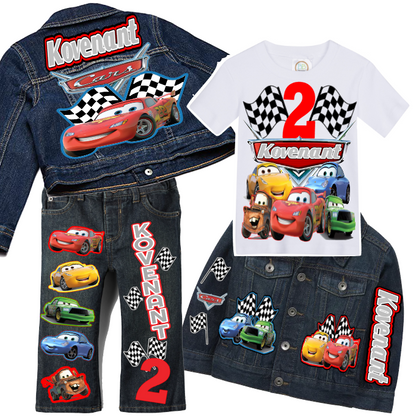 Cars boys outfit - Cars Denim Set-Boys Cars denim set - Cars Birthday outfit