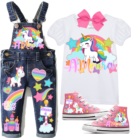 Unicorn overalls-Unicorn outfit- Unicorn birthday shirt- Unicorn birthday outfit