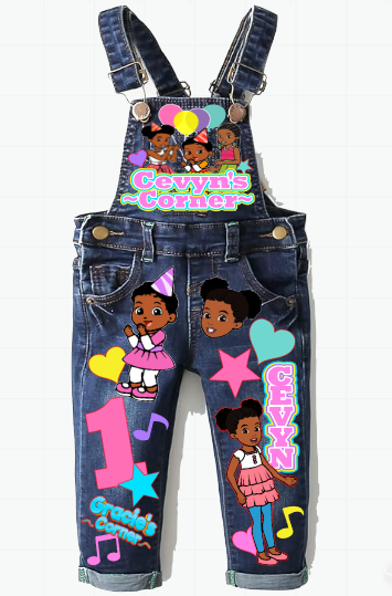 Gracie's corner Overalls-Gracie's corner Birthday Overalls-Gracie's corner Birthday outfit