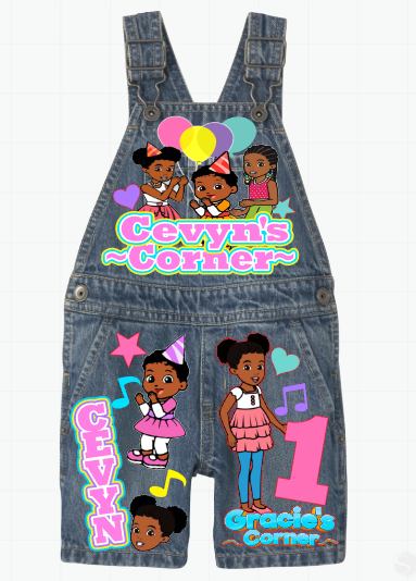 Gracie's corner Overalls-Gracie's corner Birthday Overalls-Gracie's corner Birthday outfit