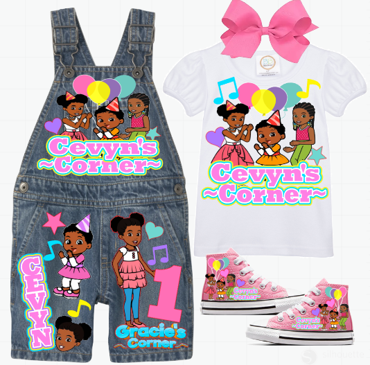 Gracie's corner Overalls-Gracie's corner Birthday Overalls-Gracie's corner Birthday outfit