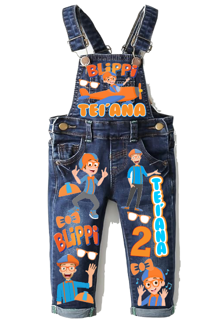 Blippi Overalls-Blippi Birthday Overalls-Blippi Birthday outfit