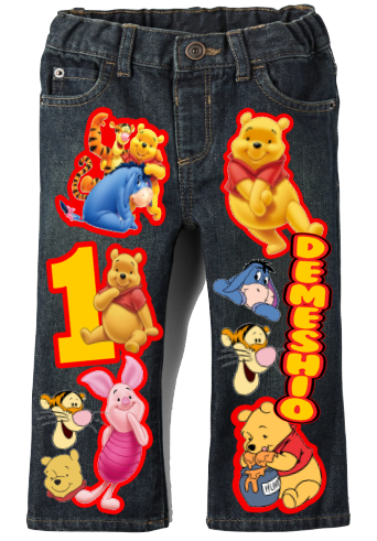 Winnie the Pooh boys outfit -Winnie the Pooh Denim Set-Boys Winnie the Pooh denim set- Winnie the Pooh Birthday outfit