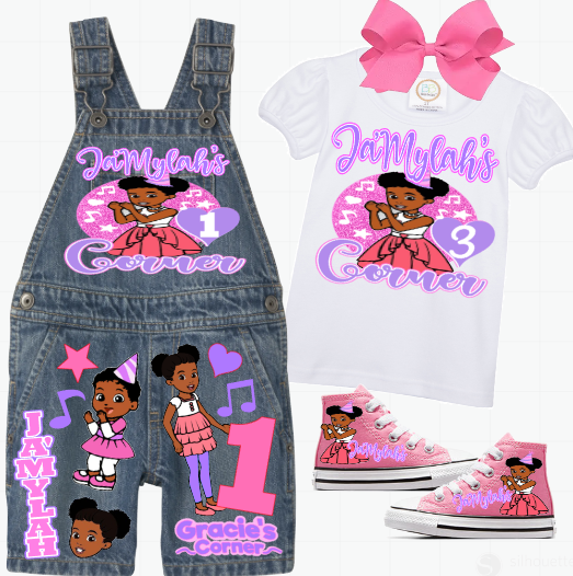 Gracie's corner Overalls-Gracie's corner Birthday Overalls-Gracie's corner Birthday outfit