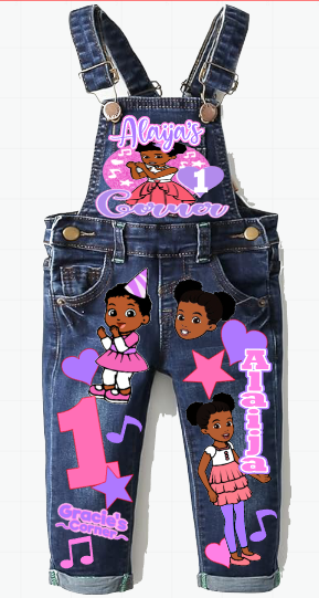 Gracie's corner Overalls-Gracie's corner Birthday Overalls-Gracie's corner Birthday outfit