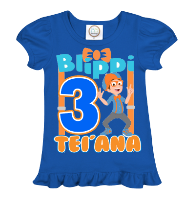 Blippi Short Set-Blippi Birthday outfit-Blippi denim Birthday outfit